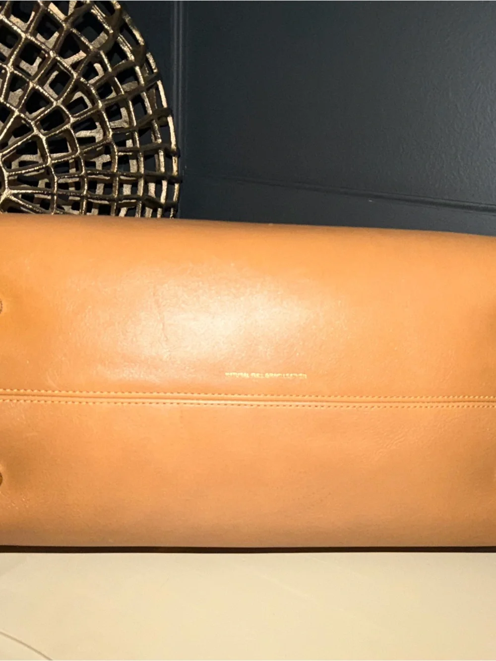 Coach Tan Leather Dome Satchel with Detachable Strap